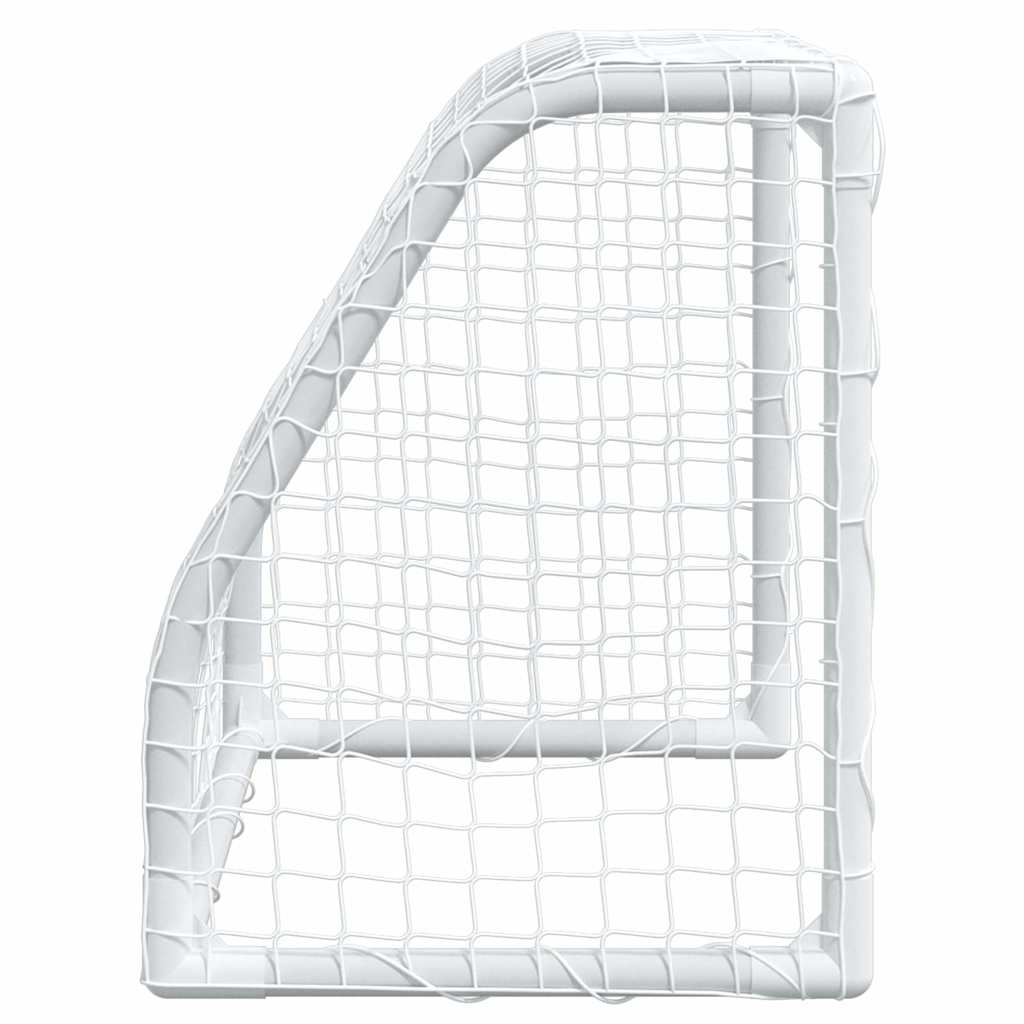 vidaXL Kids' Football Goals 2 pcs with Ball White 64x35x48 cm Metal 6