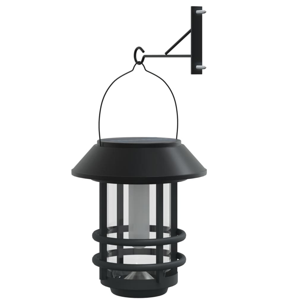 vidaXL Solar Outdoor Wall Lanterns 4 pcs Warm White Flickering Flame 6