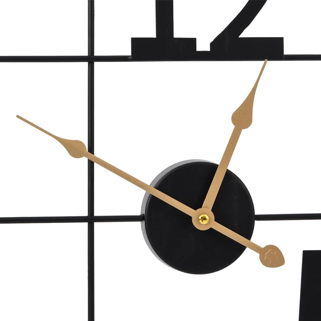 vidaXL Wall Clock Black Ø50 cm Iron 6