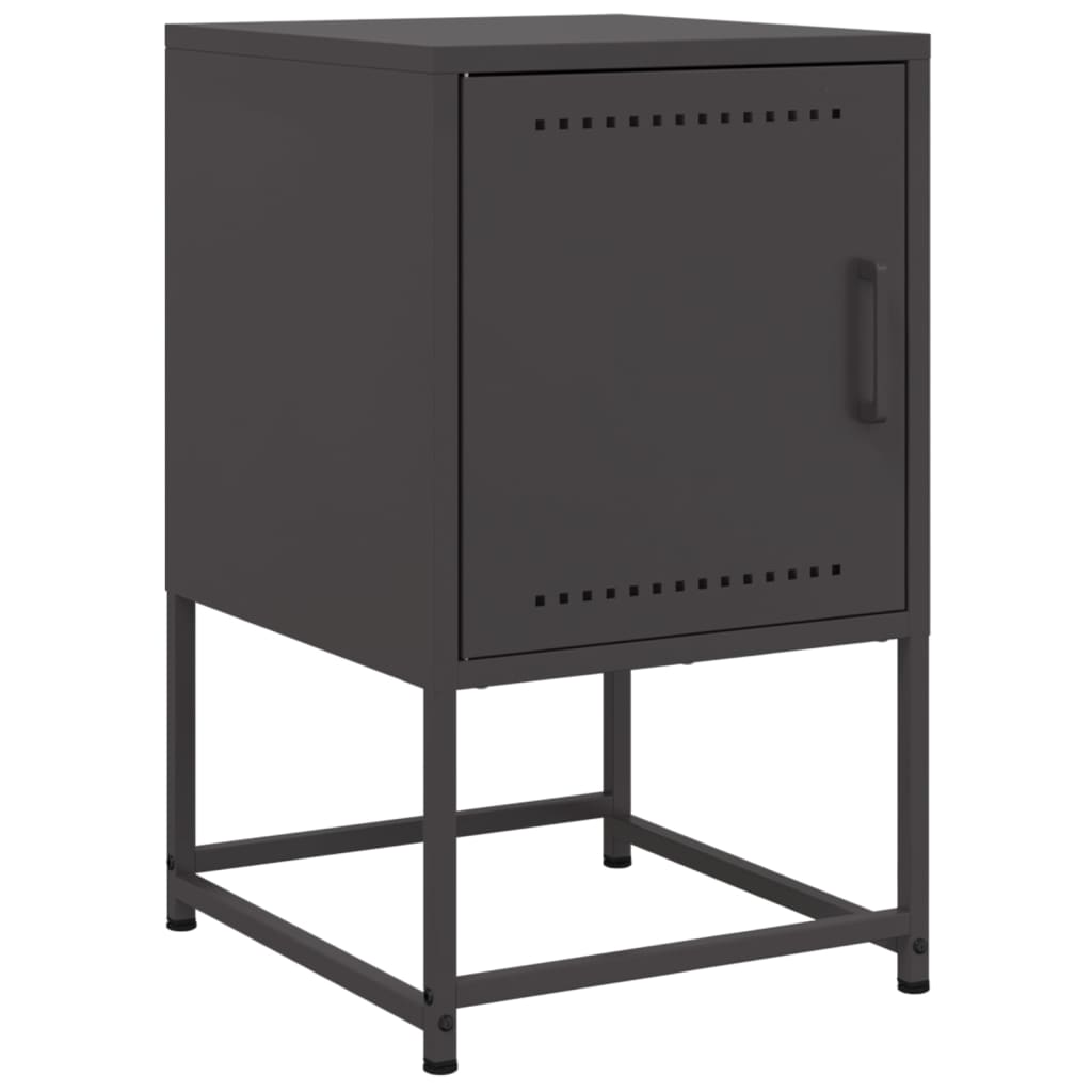 vidaXL Bedside Cabinets 2 pcs Black 36x39x60.5 cm Steel 6