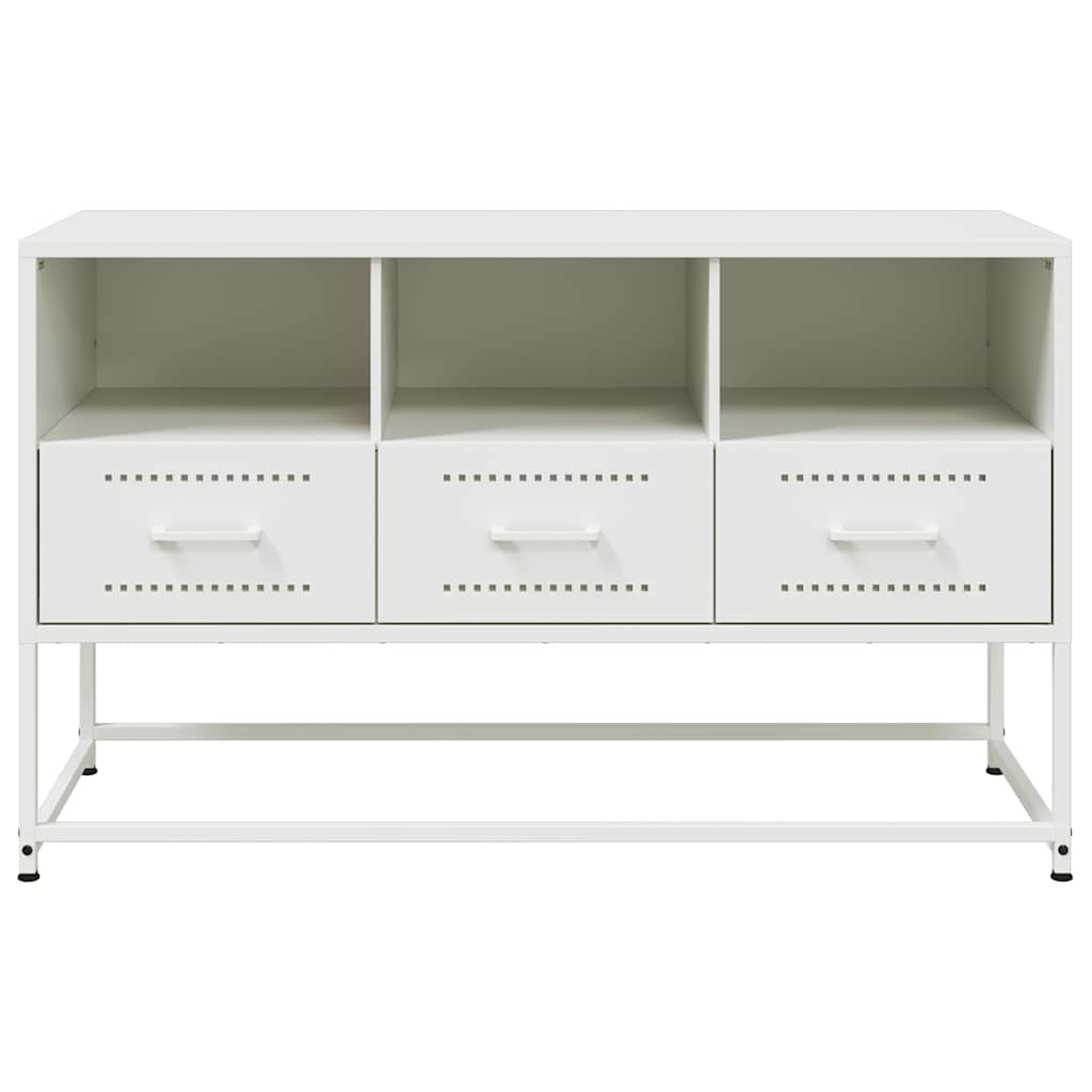 vidaXL TV Cabinet White 100.5x39x60.5 cm Steel 6