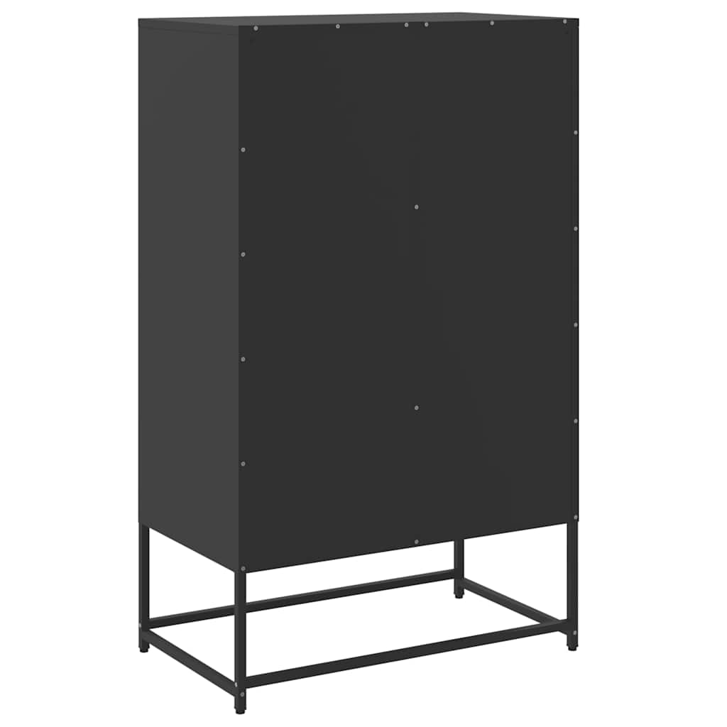 vidaXL Highboard Black 68.5x39x111.5 cm Steel 6