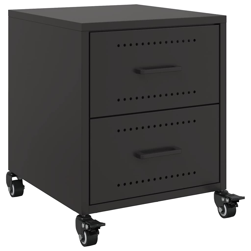 vidaXL Bedside Cabinets 2 pcs Black 36x39x43.5 cm Steel 6
