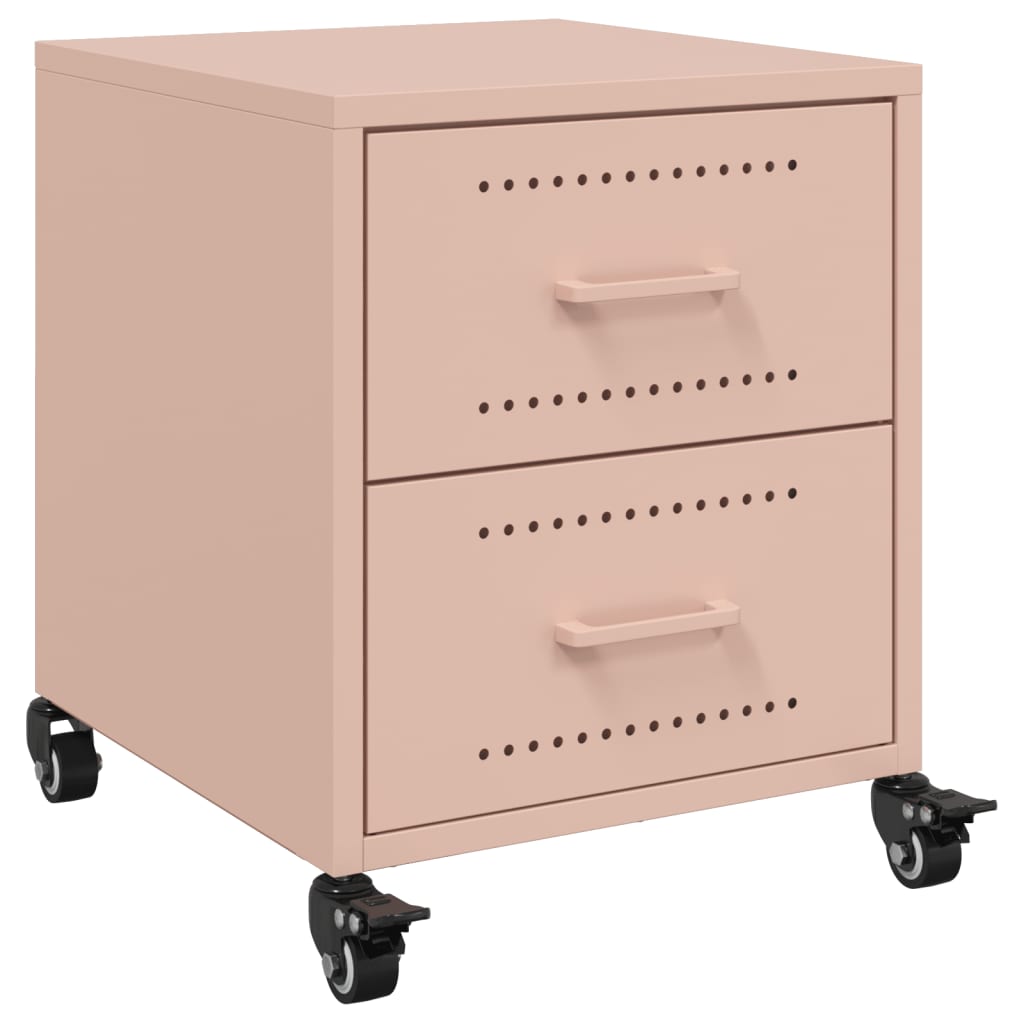 vidaXL Bedside Cabinets 2 pcs Pink 36x39x43.5 cm Steel 6