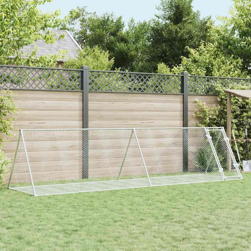 Rabbit Hutch Silver Galvanised Steel 400 x 105 x 91 cm