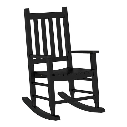 Rocking Chair for Children Solid Wood Poplar Black