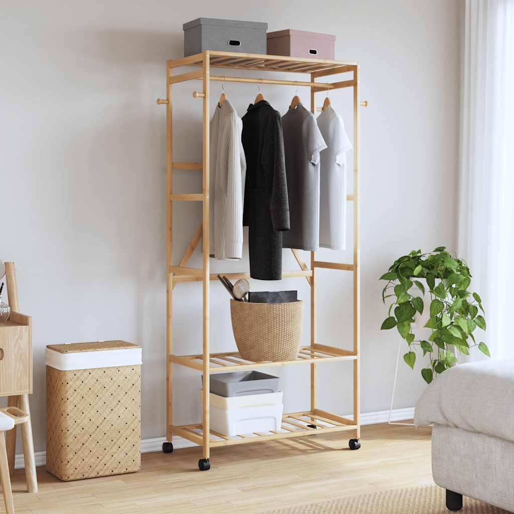 vidaXL Clothes Rack with Shelves 80x40x175 cm Bamboo