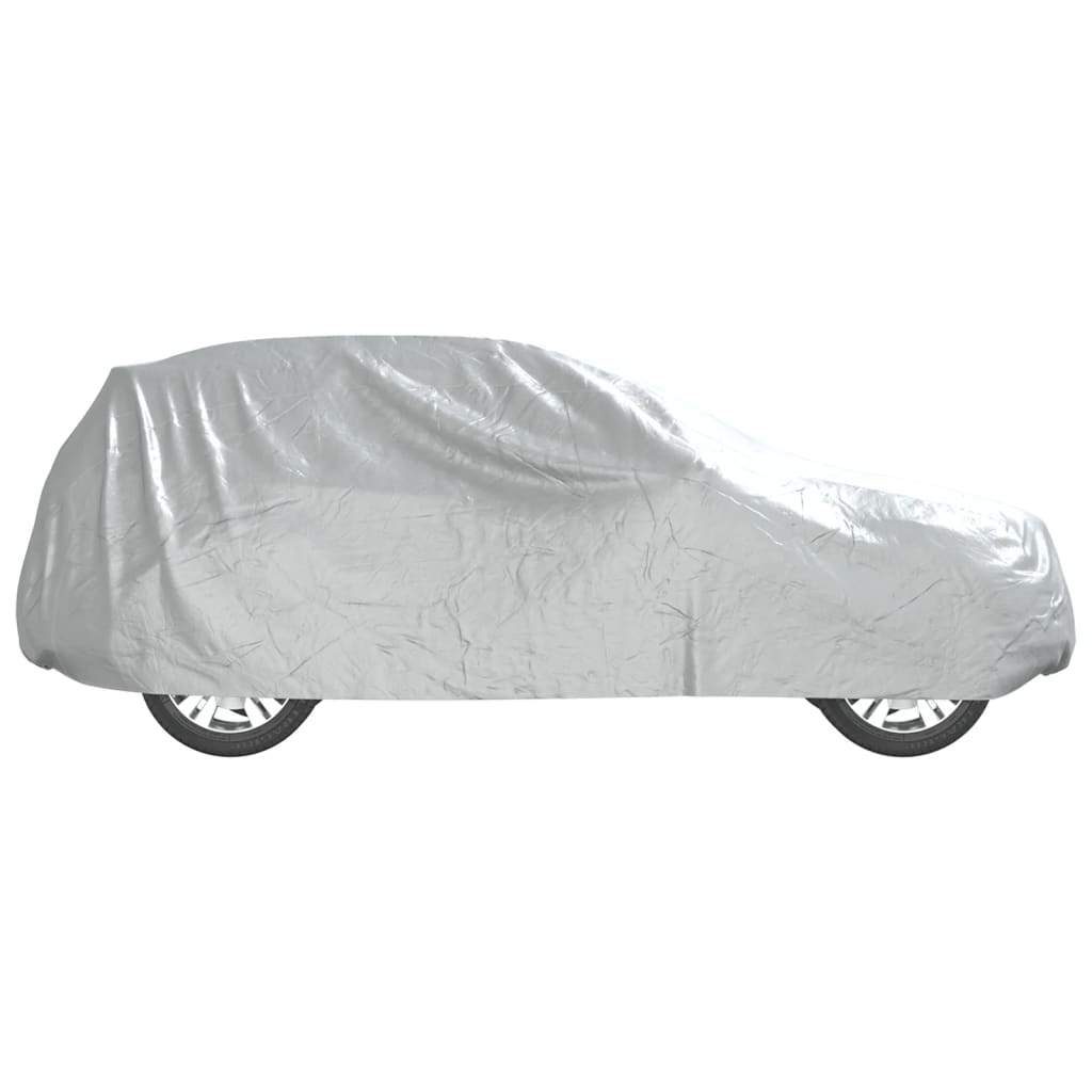 vidaXL Car Cover for SUV with Buckle Straps Full Silver XL PEVA 6