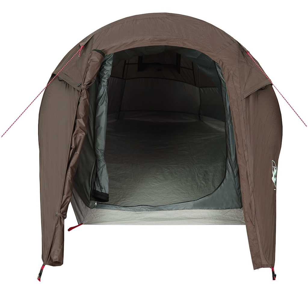 vidaXL Camping Tent Tunnel 3-Person Brown Waterproof 6