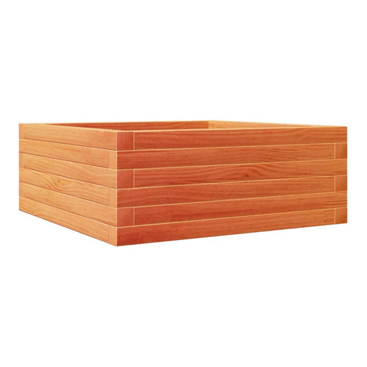 Garden Planter Solid Wood Pine Open bottom Height 23 cm Wax brown 60 cm 60 cm
