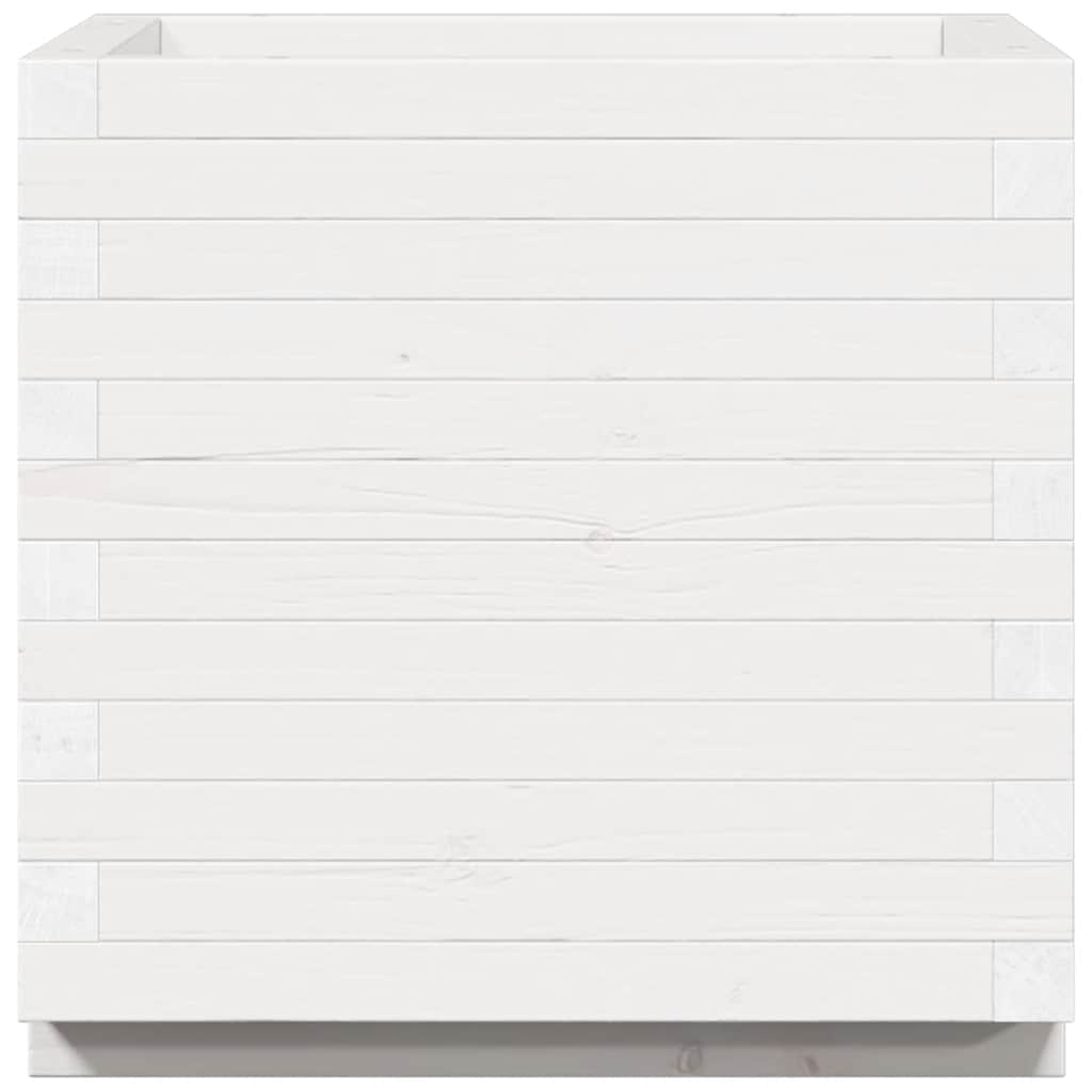 vidaXL Garden Planter White 50x50x49.5 cm Solid Wood Pine 6