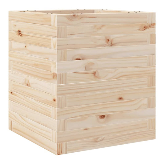 Garden Planter Solid Wood Pine Stackable Natural pine 46 cm