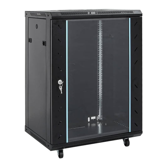 18U Network Cabinet with Swivel Feet 19 IP20 Black 860 mm 450 mm