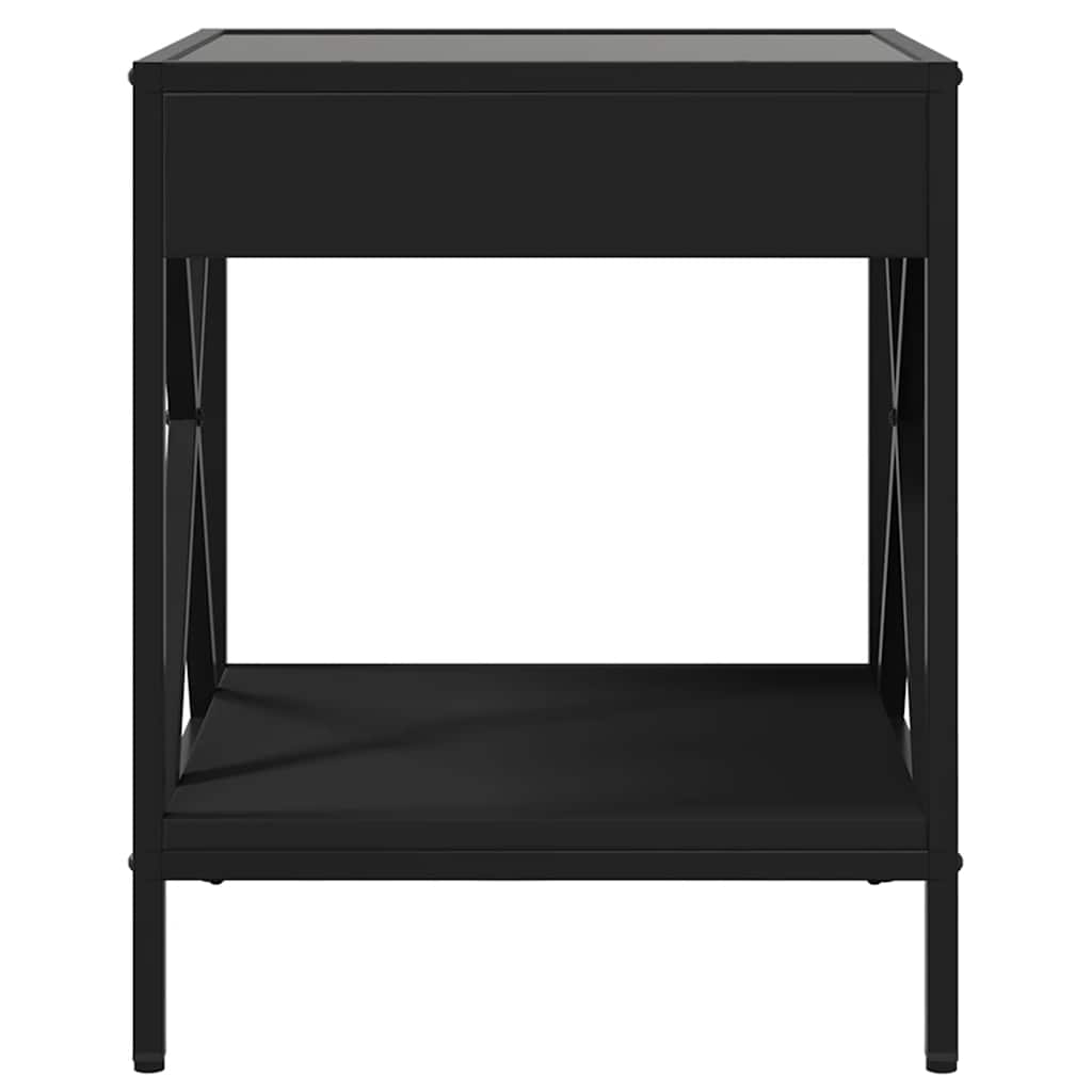 vidaXL Coffee Table with Infinity LED Black 40x40x49 cm 6