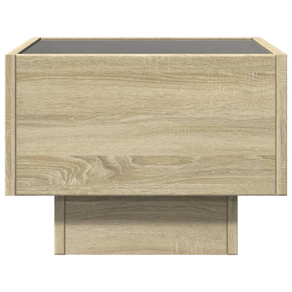 vidaXL Bedside Table with Infinity LED Sonoma Oak 40x40x30 cm 6