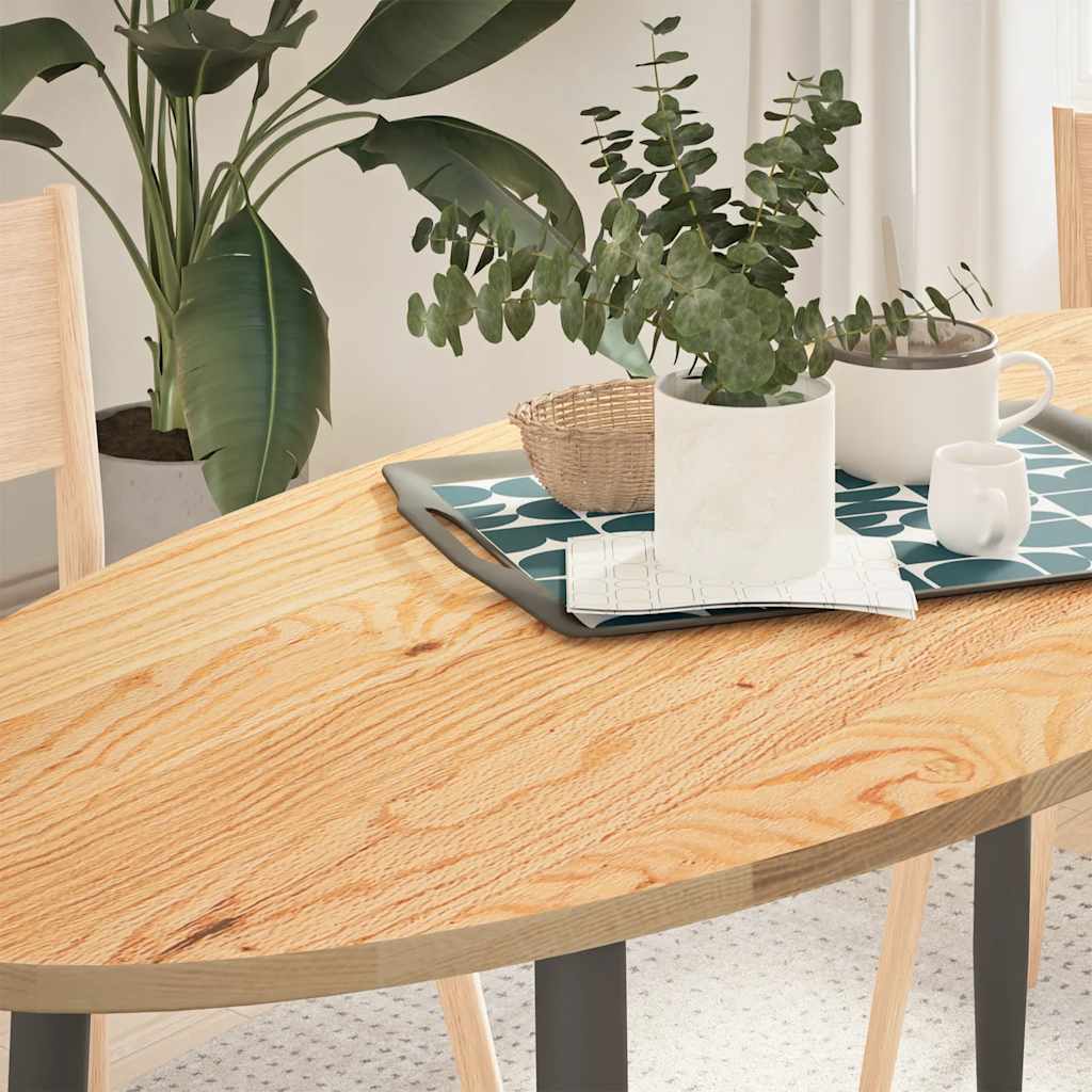 vidaXL Table Top Solid Wood Oak Oval Height 2 cm