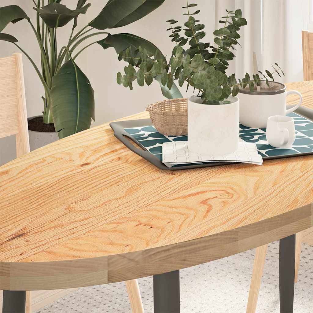 vidaXL Table Top Solid Wood Oak Oval Height 4 cm