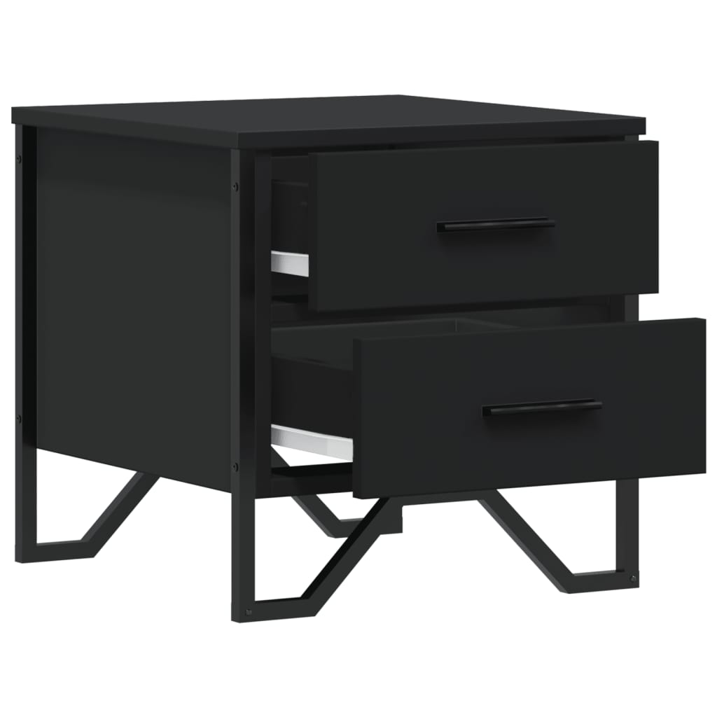 vidaXL Bedside Cabinet Black 40x41x40 cm Engineered Wood 6