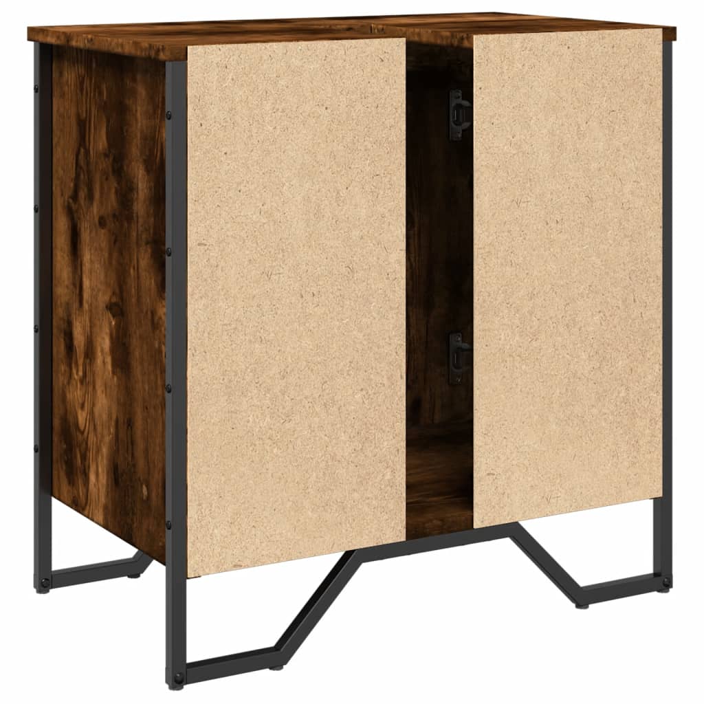 vidaXL Bathroom Sink Cabinet Smoked Oak 60x35x60 cm Engineered Wood 6