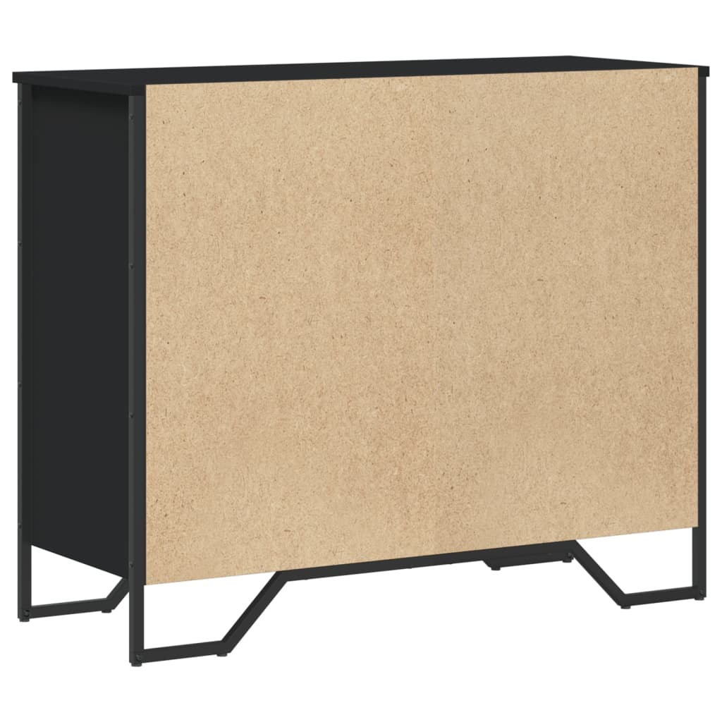 vidaXL Chest of Drawers Black 91x35.5x74.5 cm Engineered wood 6