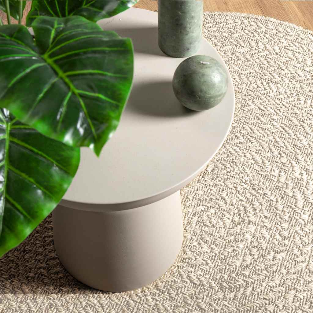 vidaXL Rug ZIZUR Jute Look Indoor and Outdoor Round Cream
