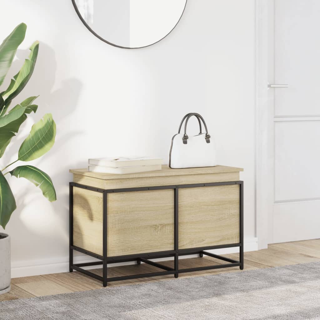 Storage Box with Lid 40x40x51,5 cm Engineered Wood Sonoma oak 80 x 40 x 51.5 cm