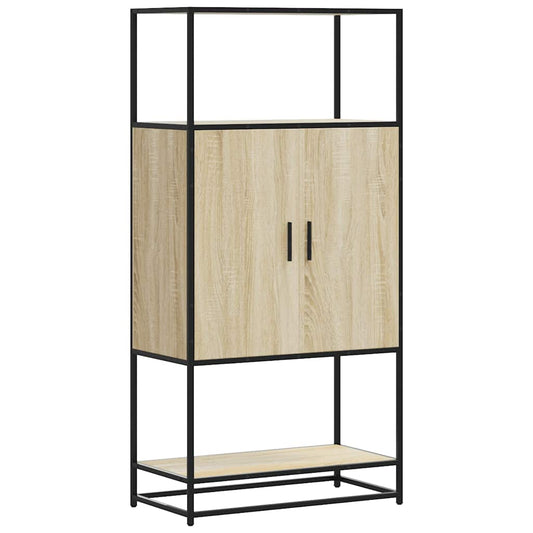vidaXL Highboard Sonoma Oak 68x35x139 cm Engineered Wood and Metal 2