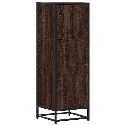 vidaXL Highboard Brown Oak 35.5x35x106.5 cm Engineered Wood and Metal 2