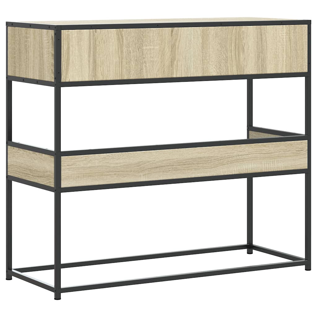 vidaXL Console Table Sonoma Oak 90x35x80 cm Engineered Wood 6