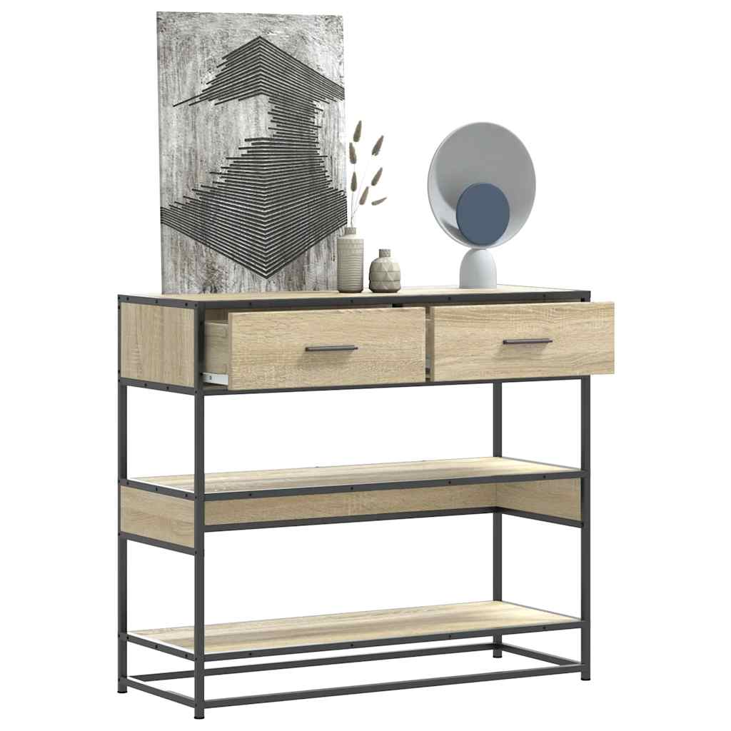 Console Table 90x35x80 cm Engineered Wood Sonoma oak