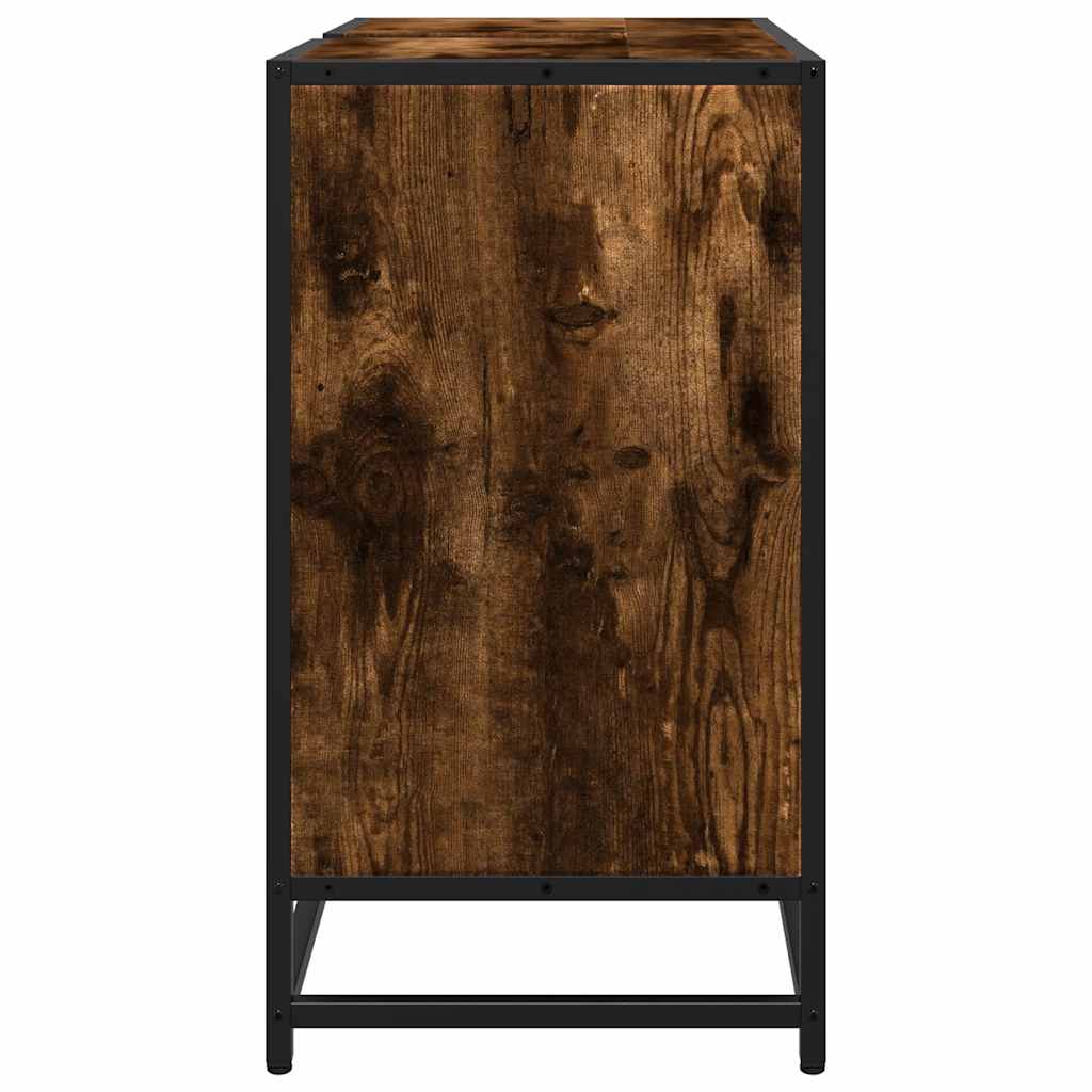vidaXL Bathroom Sink Cabinet Smoked Oak 65x33x60 cm Engineered Wood 6