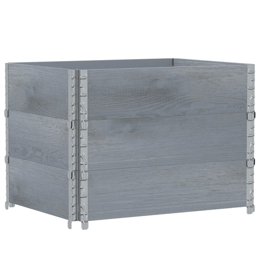 vidaXL Pallet Collars 3 pcs Grey 80x60 cm Solid Wood Pine 2