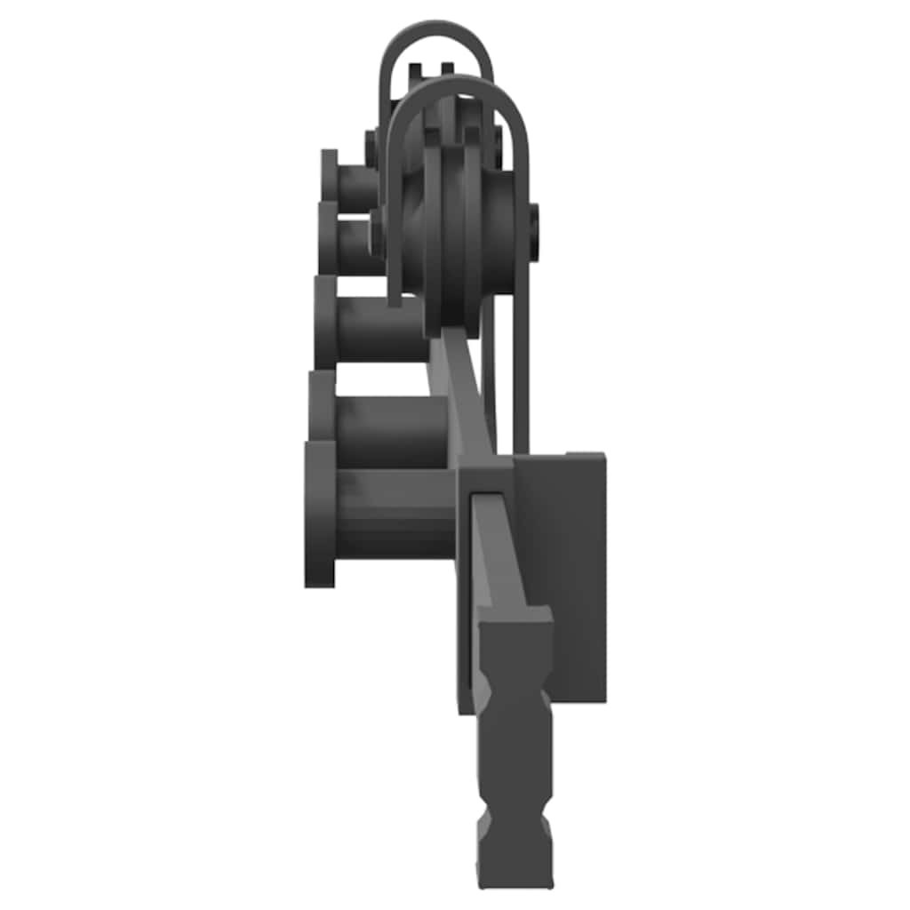 vidaXL Sliding Door Hardware Kit 213.5 cm Steel Black 6