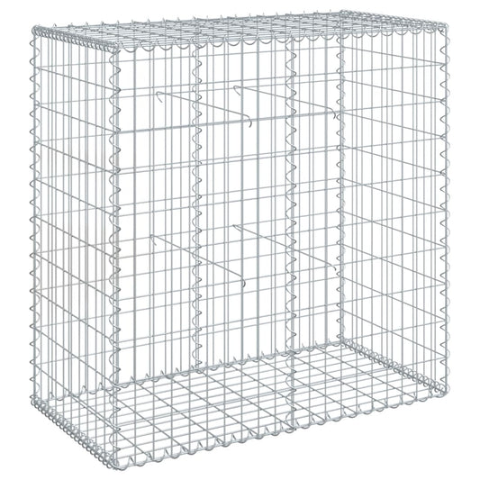 vidaXL Gabion Basket with Cover 100x50x100 cm Galvanised Iron 2
