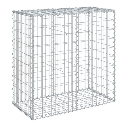 Gabion Basket with Cover Galvanised Iron Depth 50 cm Height 100 cm 100 cm