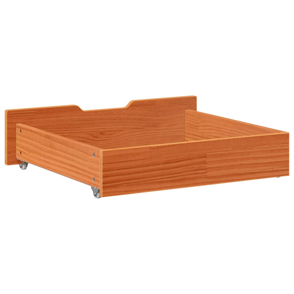 vidaXL Under-Bed Drawers 2 pcs Wax Brown 65x55x17 cm Solid Wood Pine 6