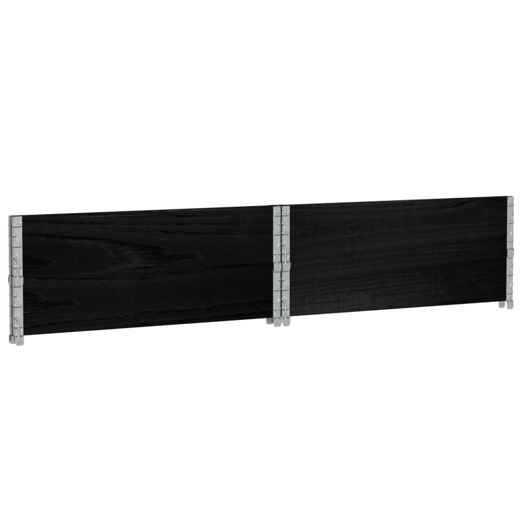 vidaXL Pallet Collars 2 pcs Black 100x100 cm Solid Wood Pine 6