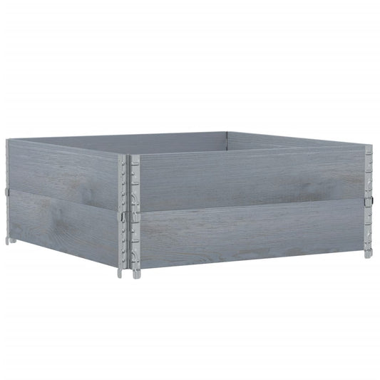 vidaXL Pallet Collars 2 pcs Grey 100x100 cm Solid Wood Pine 2