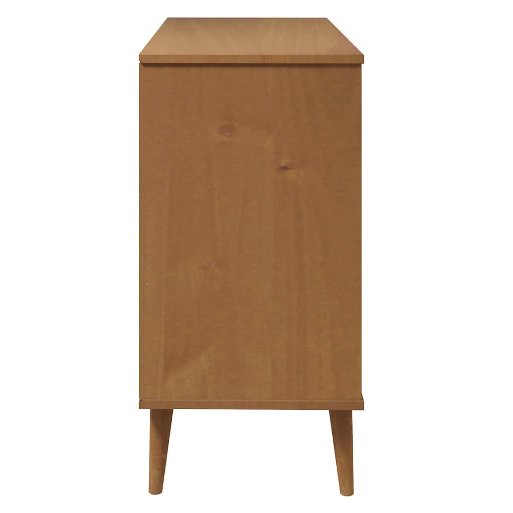 vidaXL Drawer Cabinet MOLDE Brown 113x40x80 cm Solid Wood Pine 6