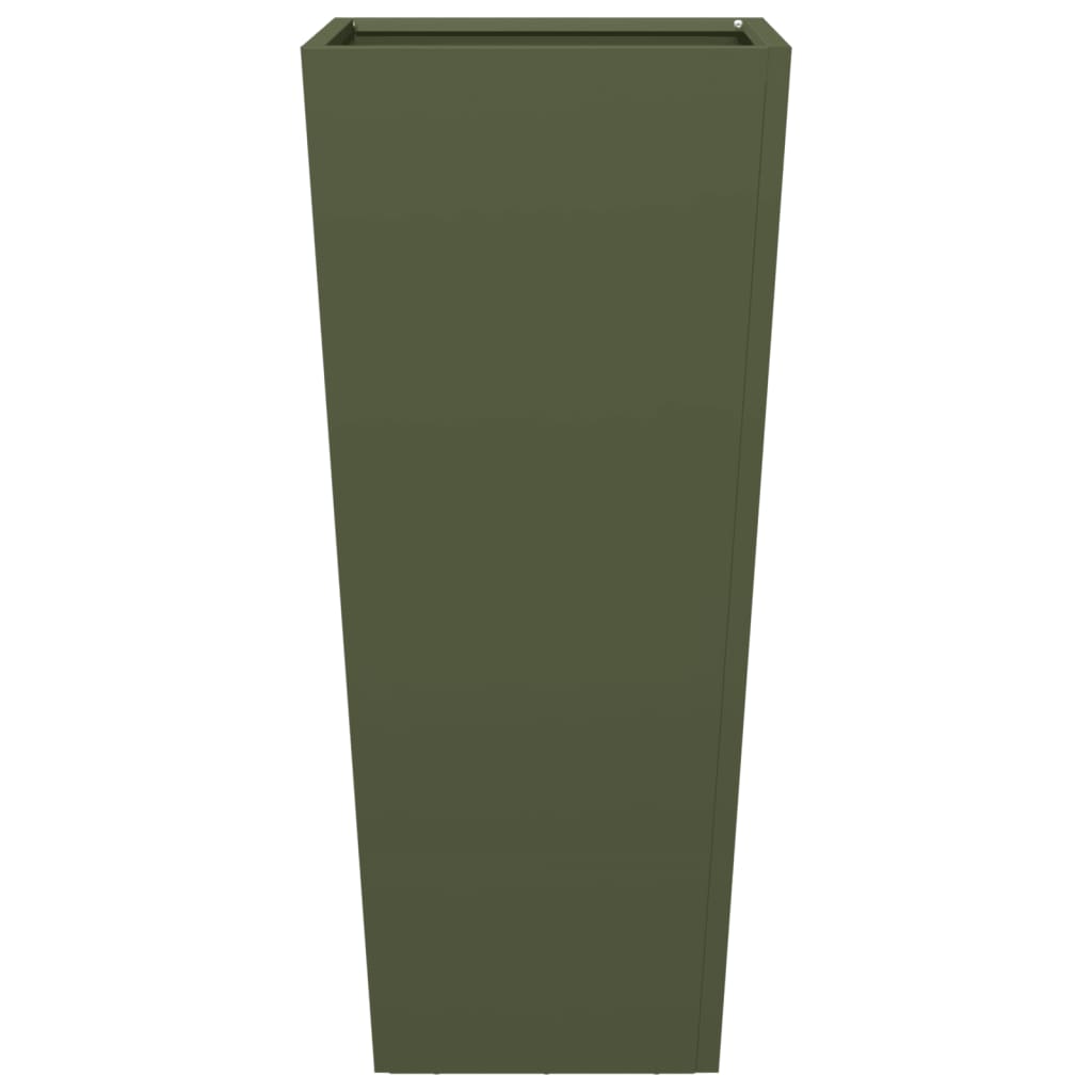 vidaXL Garden Planters Olive Green 2 pcs 35x35x75 cm Steel 6