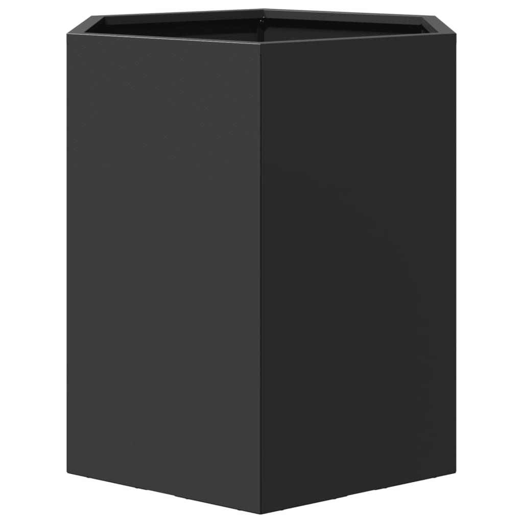 vidaXL Garden Planter 2 pcs Black Hexagon 46x40x45 cm Steel 6