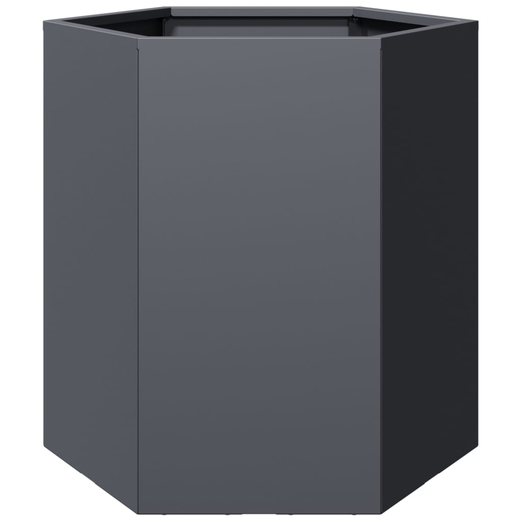 vidaXL Garden Planter 2 pcs Anthracite Hexagon 46x40x45 cm Steel 6