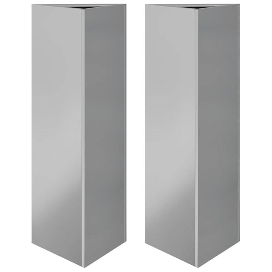 Garden Planters Black Triangular 30x26x75 cm Steel 2 Width 30 cm Galvanized steel/grey