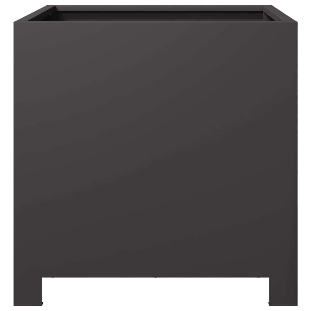 vidaXL Garden Planters 2 pcs Black 40x40x40 cm Steel 6