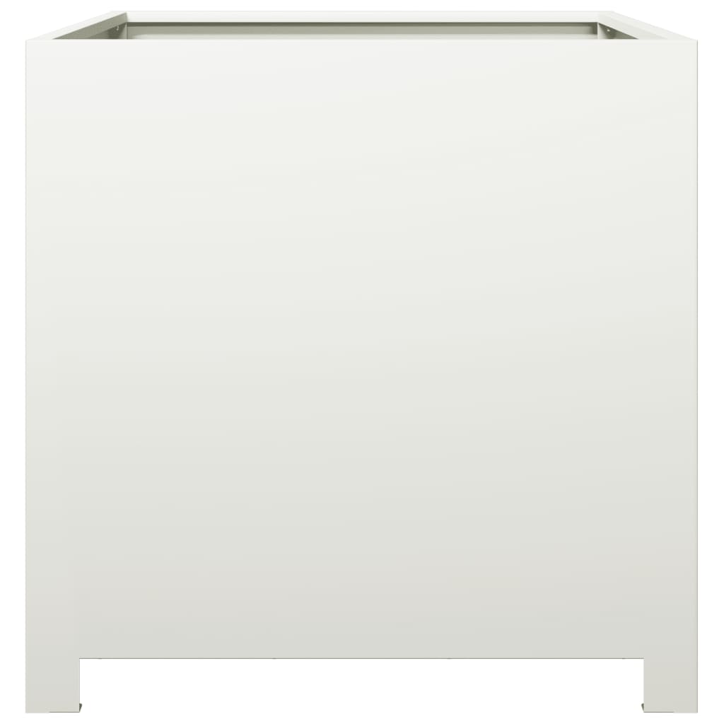 Garden Planter Black 50x50x50 cm Steel 1 Width 50 cm Steel/white