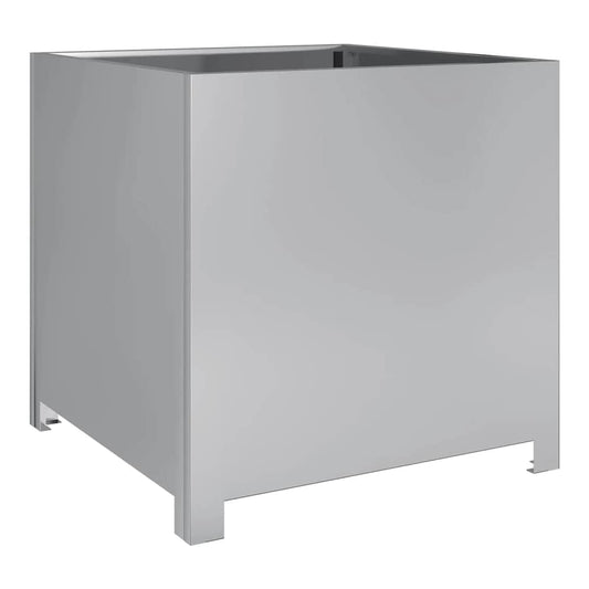Garden Planter Black 50x50x50 cm Steel 1 Width 50 cm Galvanized steel/grey