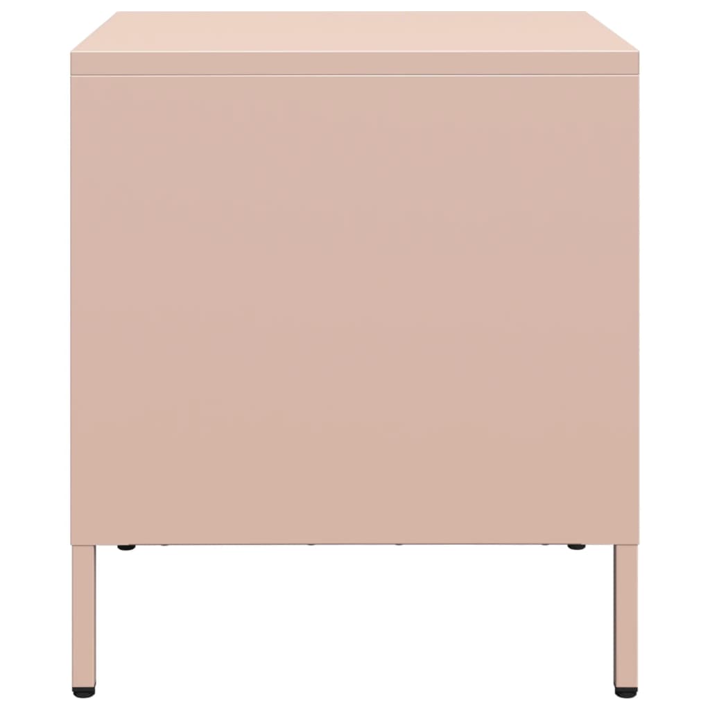 vidaXL Bedside Cabinet Pink 35x39x43.5 cm Steel 6