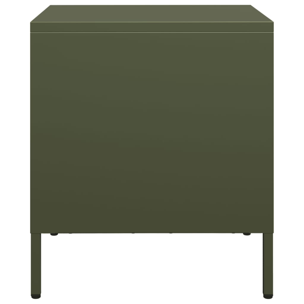 vidaXL Bedside Cabinet Olive Green 35x39x43.5 cm Steel 6