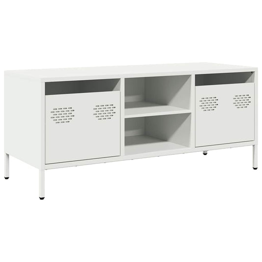 vidaXL TV Cabinet White 101.5x39x43.5 cm Cold-rolled Steel 2