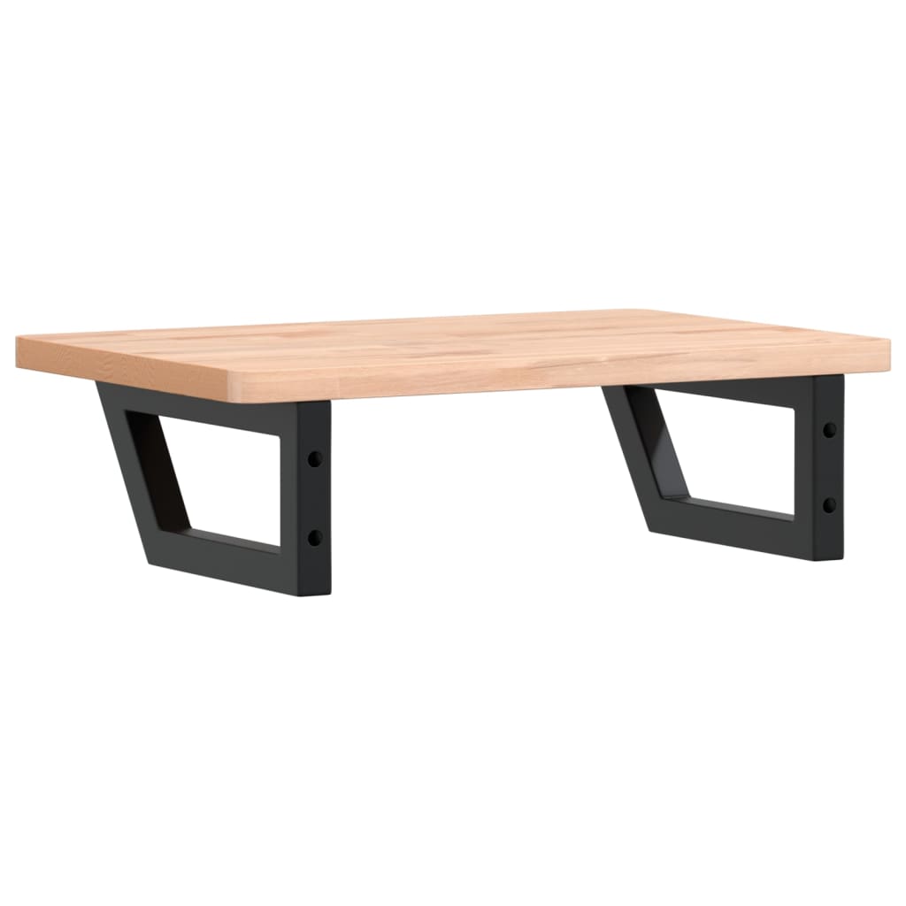 vidaXL Basin Shelf Wall Mounted Steel and Solid Wood Beech 6